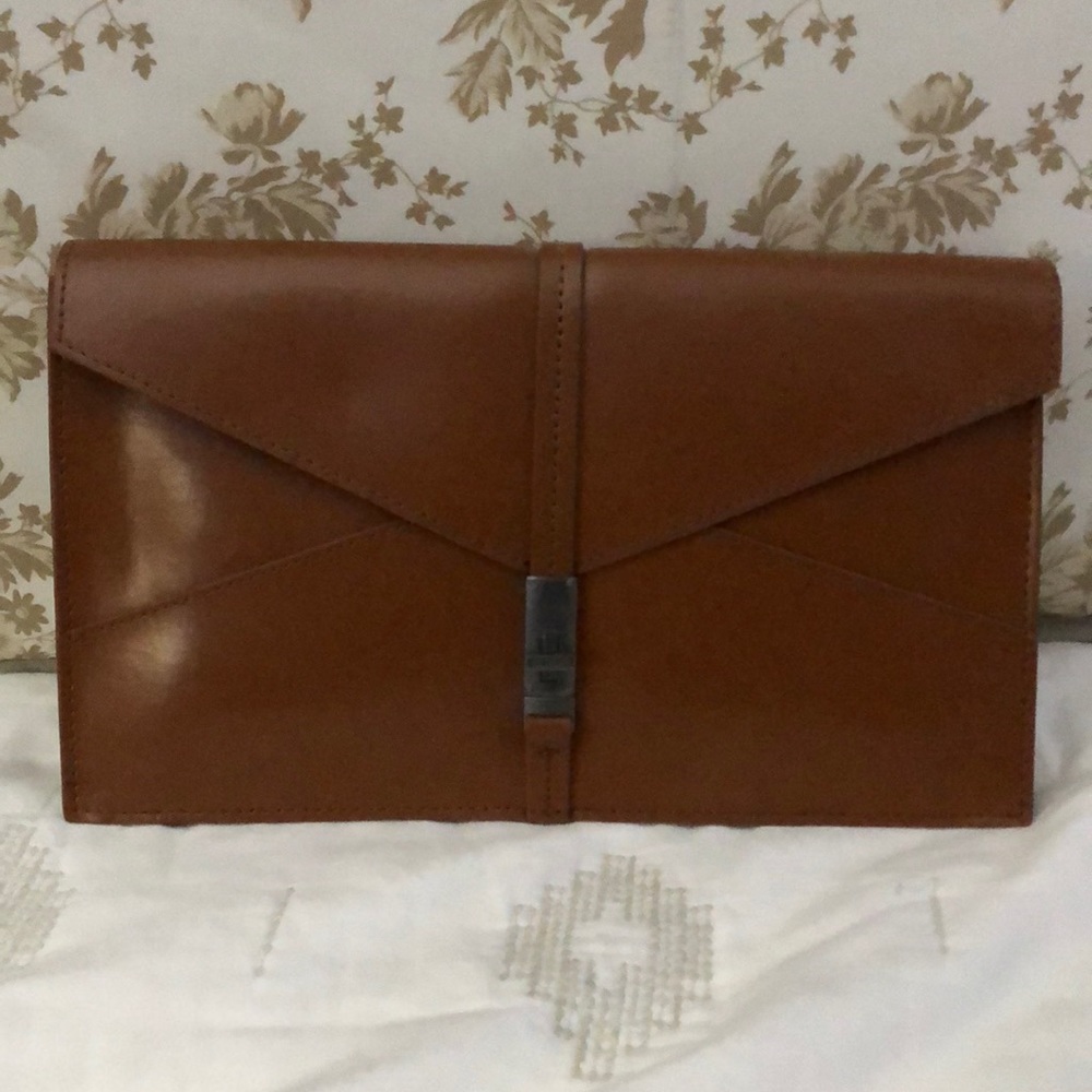 NWT Kelsi Dagger leather Envelope Clutch - Tobacco